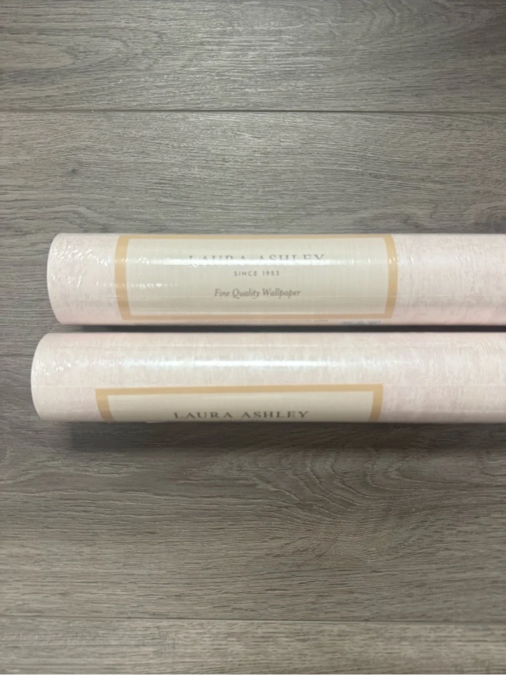 New! 2 rolls Laura Ashley Whinfell Blush Metallic Wallpaper